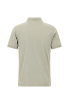 Orta Bej Slim Fit Dar Kesim Nakışlı Merserize Pamuk Polo Yaka T-shirt