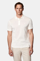 Kırık Beyaz Slim Fit Dar Kesim Nakışlı Merserize %100 Pamuk Düğmeli Polo Yaka T-shirt