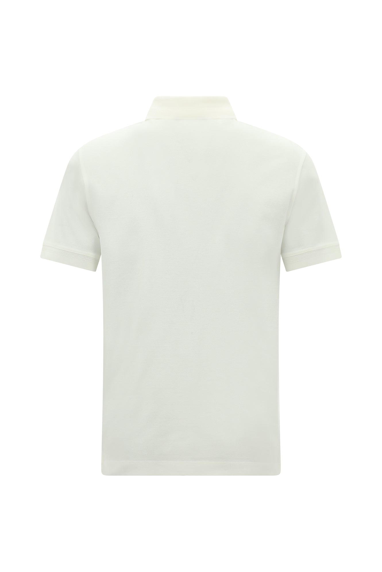 Kırık Beyaz Slim Fit Dar Kesim Nakışlı Merserize Pamuk Polo Yaka T-shirt