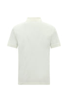 Kırık Beyaz Slim Fit Dar Kesim Nakışlı Merserize Pamuk Polo Yaka T-shirt