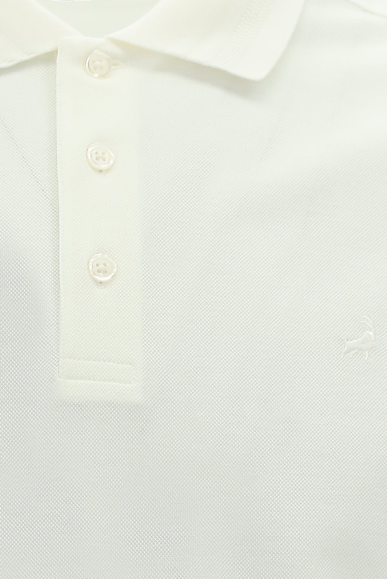Kırık Beyaz Slim Fit Dar Kesim Nakışlı Merserize Pamuk Polo Yaka T-shirt
