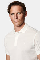 Kırık Beyaz Slim Fit Dar Kesim Nakışlı Merserize %100 Pamuk Düğmeli Polo Yaka T-shirt