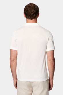 Kırık Beyaz Slim Fit Dar Kesim Nakışlı Merserize %100 Pamuk Düğmeli Polo Yaka T-shirt