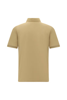 Camel Slim Fit Dar Kesim Nakışlı Merserize Pamuk Polo Yaka T-shirt