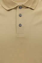 Camel Slim Fit Dar Kesim Nakışlı Merserize Pamuk Polo Yaka T-shirt