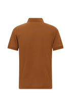 Taba Slim Fit Dar Kesim Nakışlı Merserize Pamuk Polo Yaka T-shirt