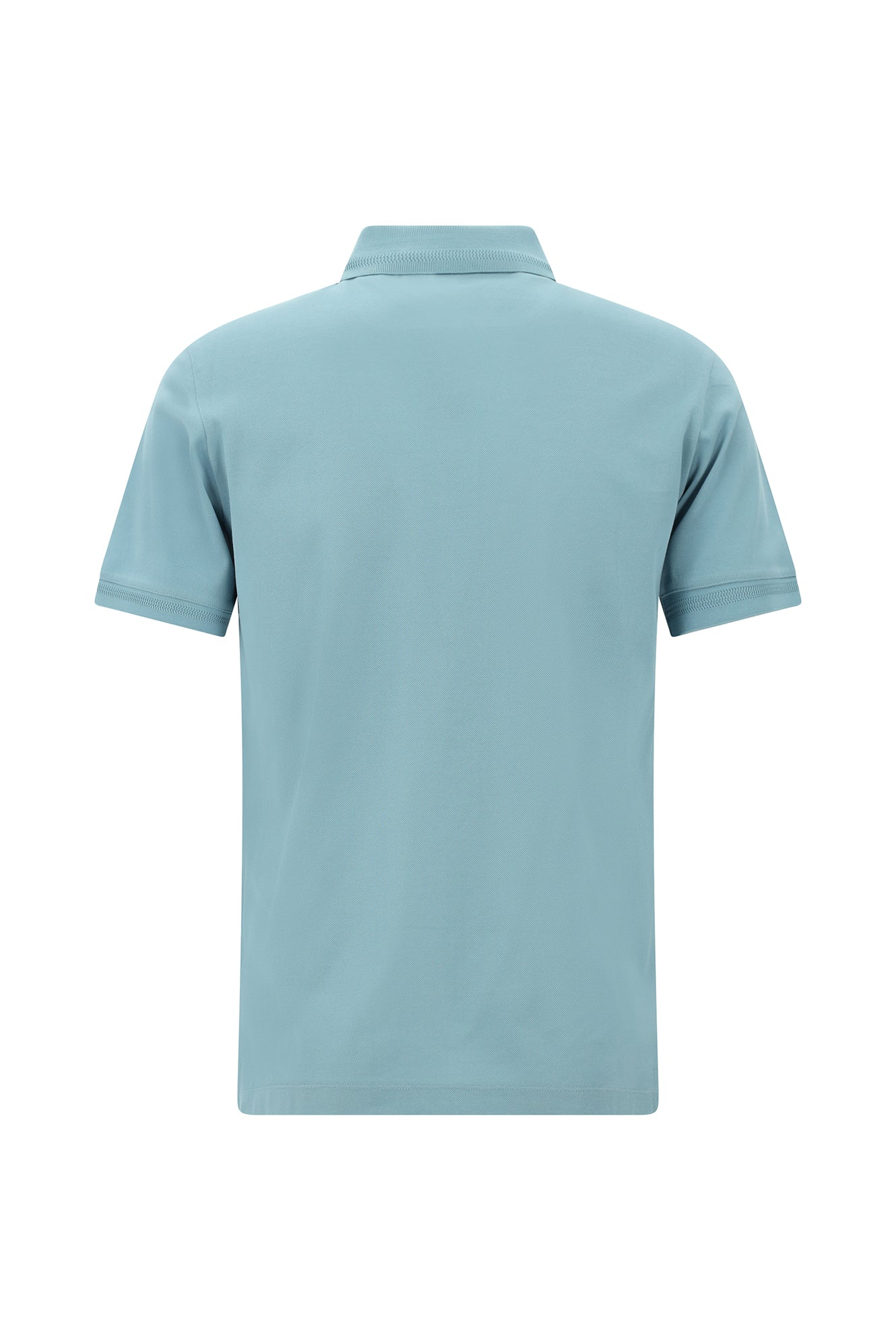 Açık Petrol Slim Fit Dar Kesim Nakışlı Merserize Pamuk Polo Yaka T-shirt