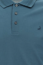 Orta Petrol Slim Fit Dar Kesim Nak??l? Merserize Pamuk Polo Yaka T-shirt-Abdullah Ki??l?