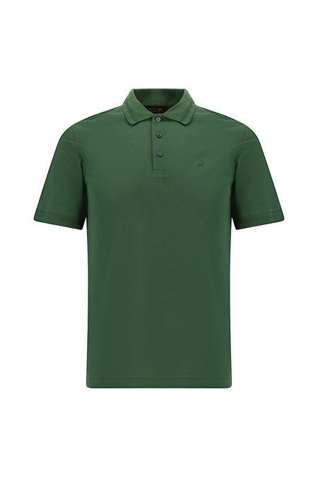 Nefti Slim Fit Dar Kesim Nakışlı Merserize Pamuk Polo Yaka T-shirt