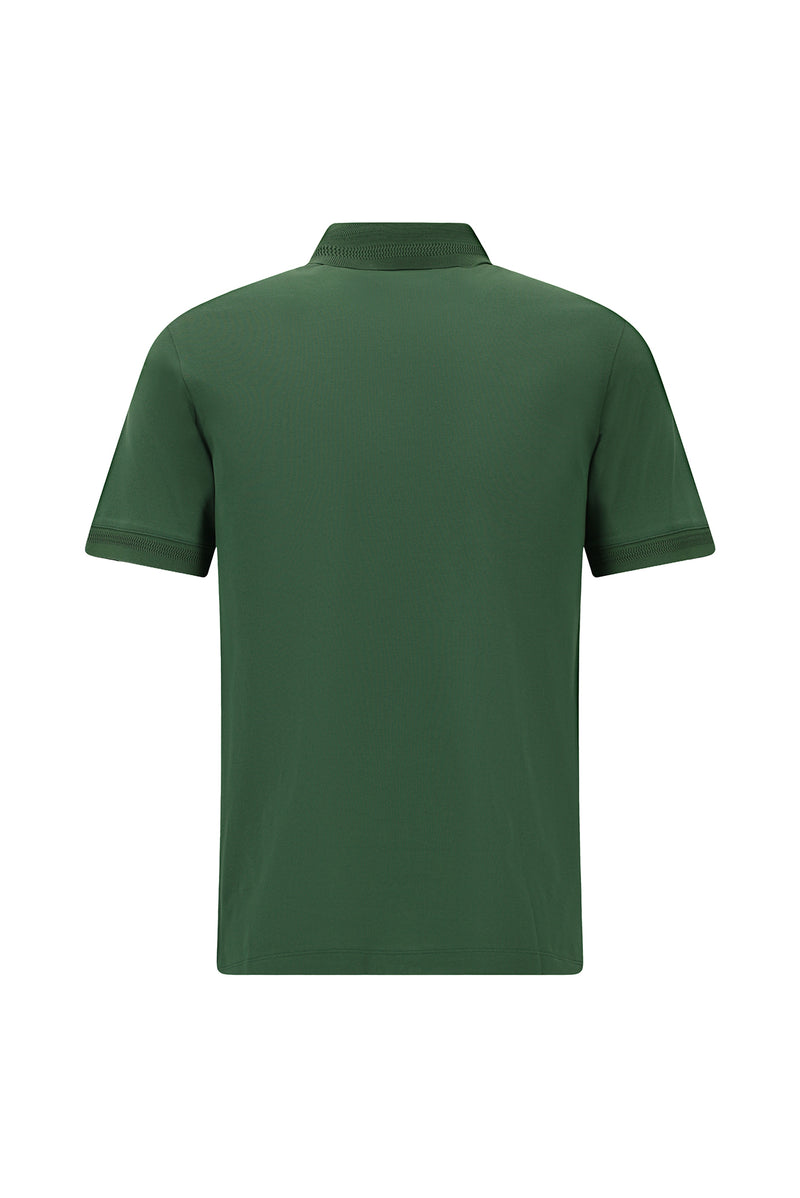 Nefti Slim Fit Dar Kesim Nakışlı Merserize Pamuk Polo Yaka T-shirt