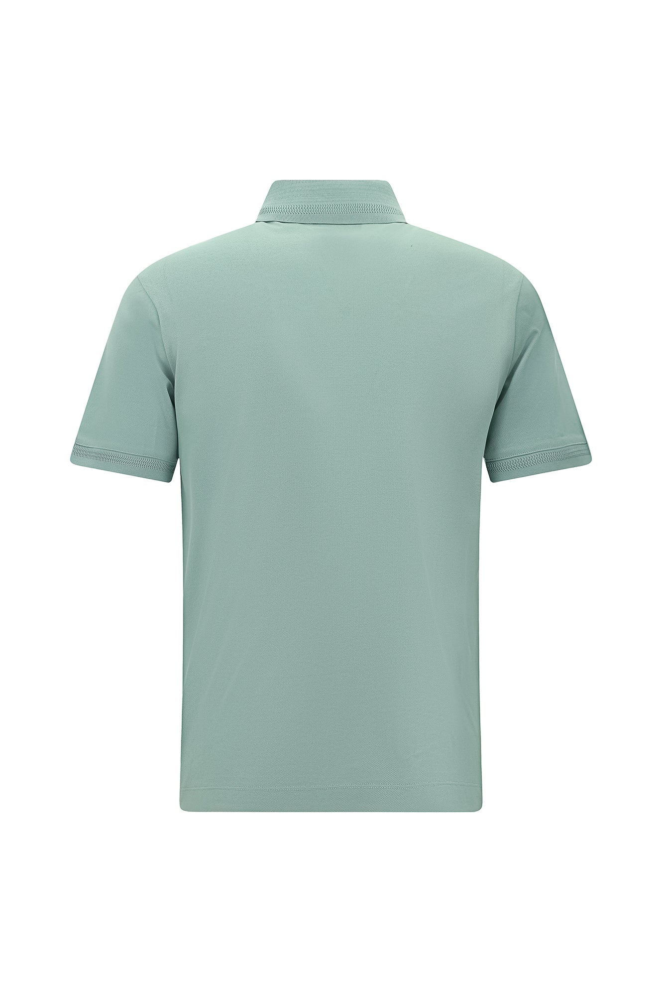 Su Yeşili Slim Fit Dar Kesim Nakışlı Merserize Pamuk Polo Yaka T-shirt