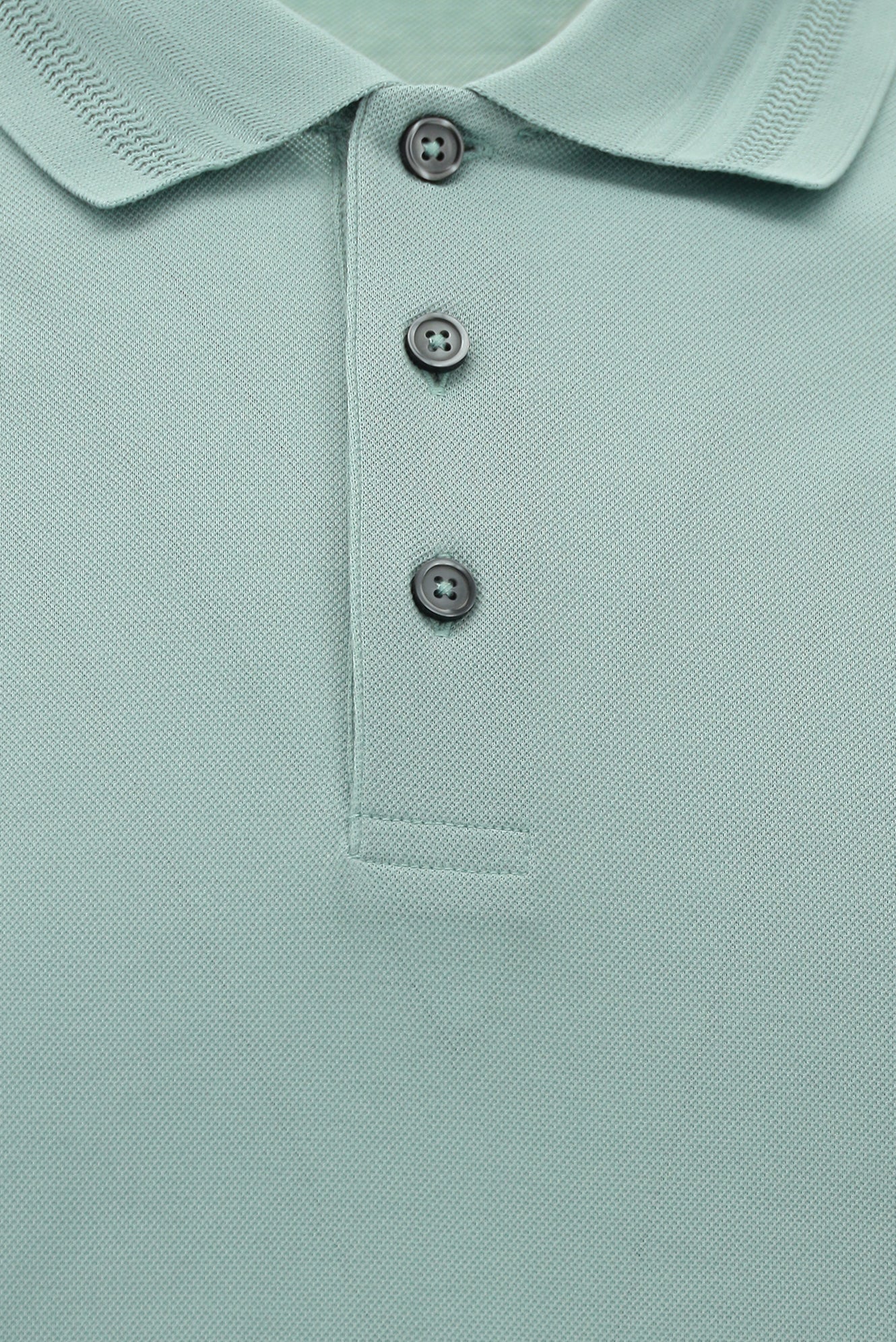 Su Yeşili Slim Fit Dar Kesim Nakışlı Merserize Pamuk Polo Yaka T-shirt