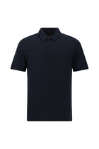 Koyu Lacivert Slim Fit Dar Kesim Nak??l? Pamuklu Lyocell Polo Yaka T-shirt-Abdullah Ki??l?