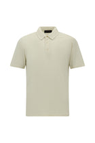 Açık Bej Slim Fit Dar Kesim Nakışlı Pamuklu Lyocell Polo Yaka T-shirt