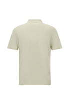 Açık Bej Slim Fit Dar Kesim Nakışlı Pamuklu Lyocell Polo Yaka T-shirt