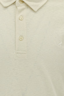 Açık Bej Slim Fit Dar Kesim Nakışlı Pamuklu Lyocell Polo Yaka T-shirt