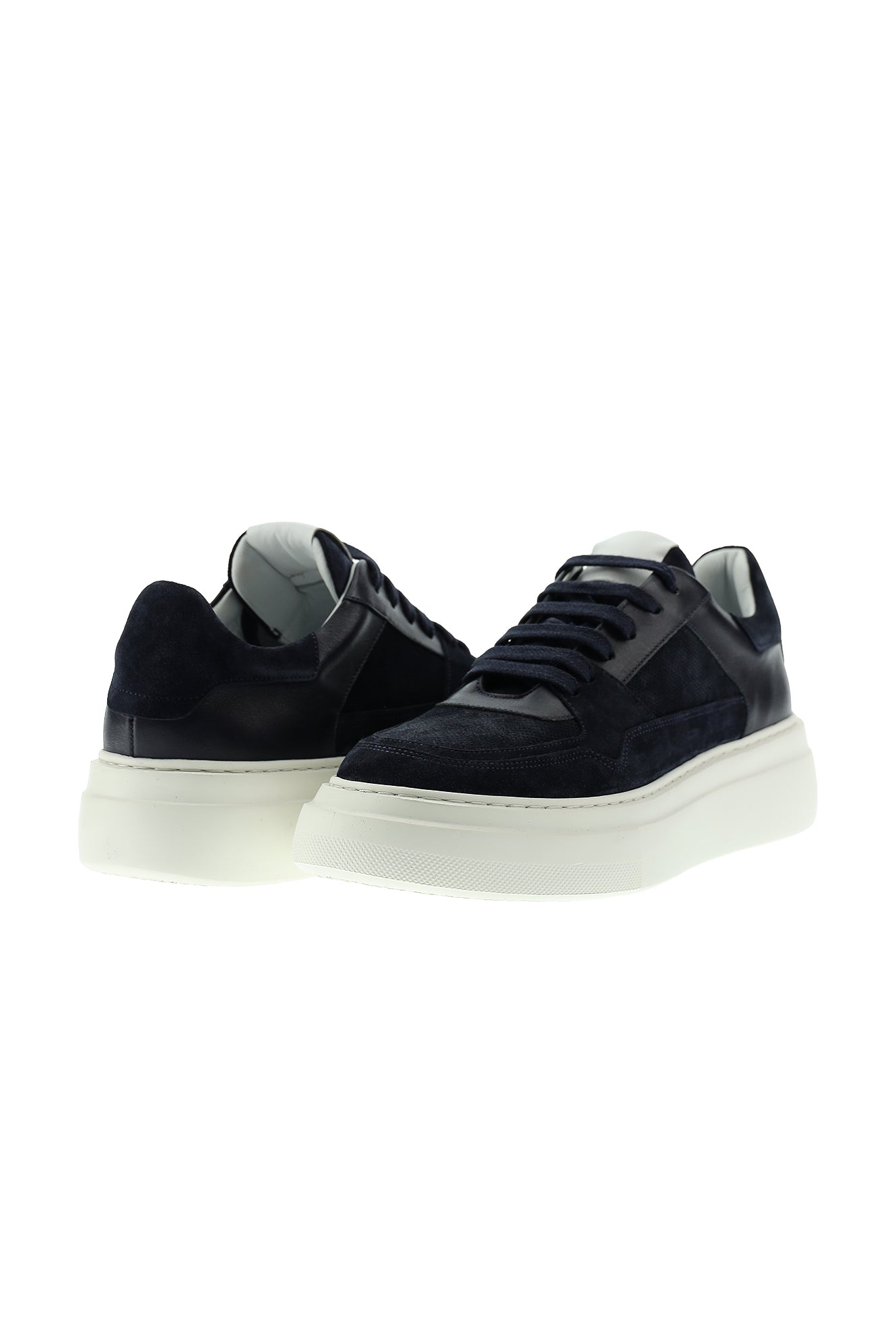 Lacivert Sneaker Deri Ayakkabı