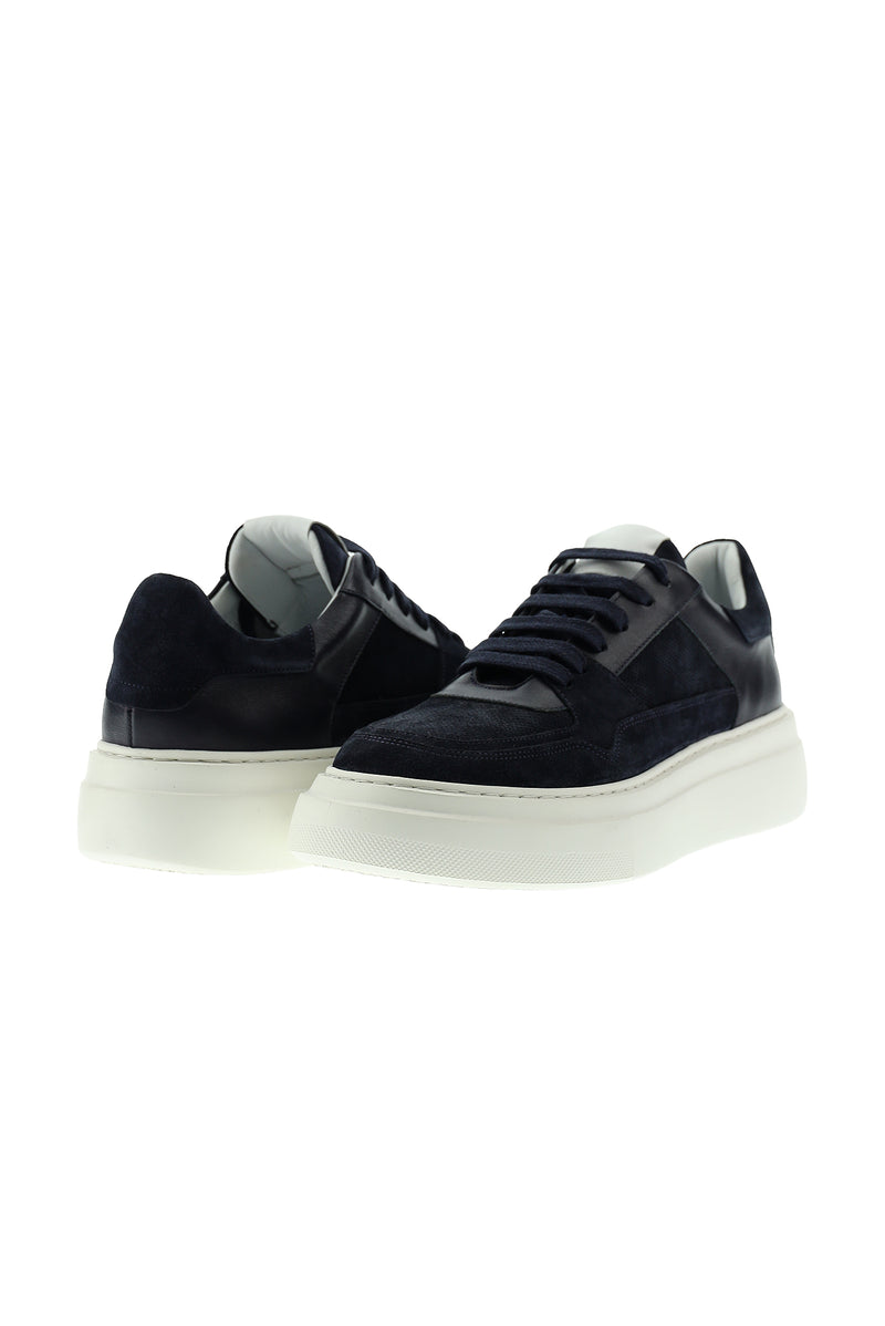 Lacivert Sneaker Deri Ayakkabı