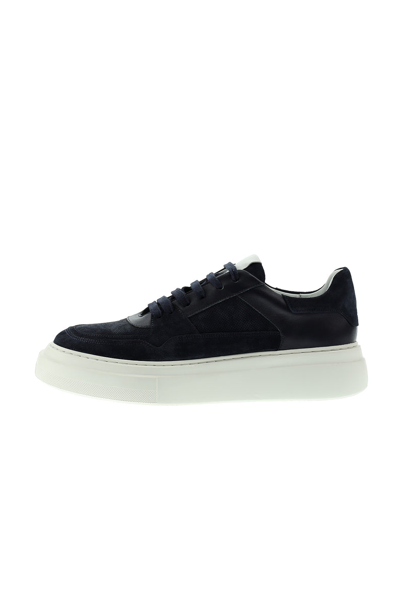 Lacivert Sneaker Deri Ayakkabı