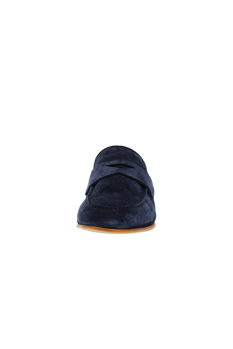 Koyu Lacivert Loafer Süet Deri Ayakkabı