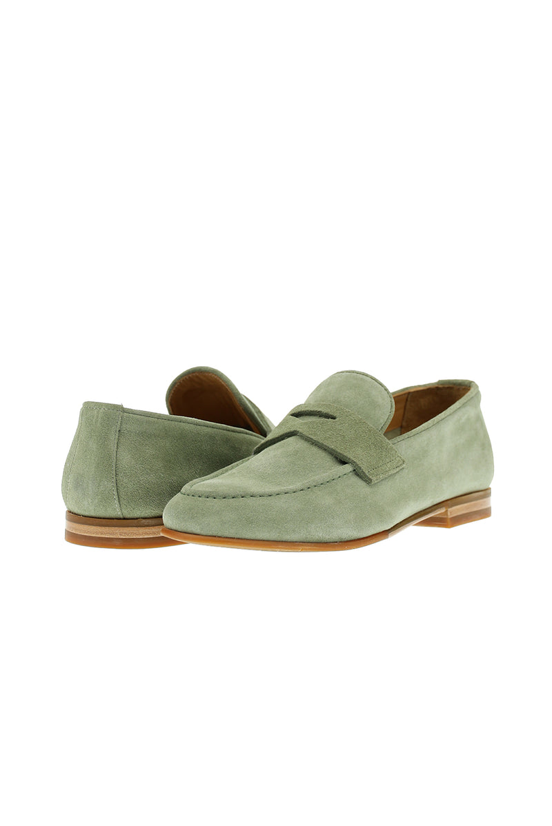 Mint Yeşili Loafer Süet Deri Ayakkabı