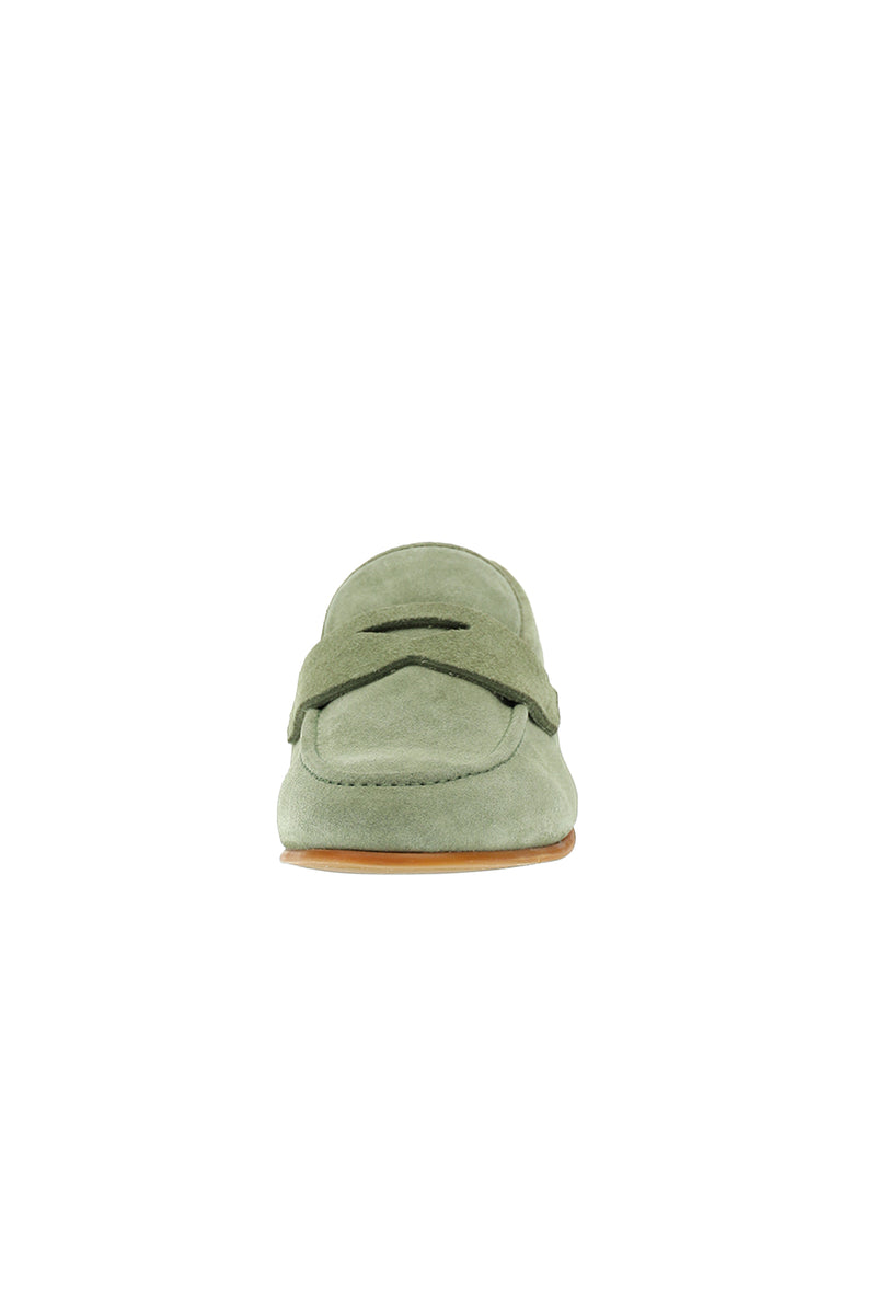 Mint Yeşili Loafer Süet Deri Ayakkabı