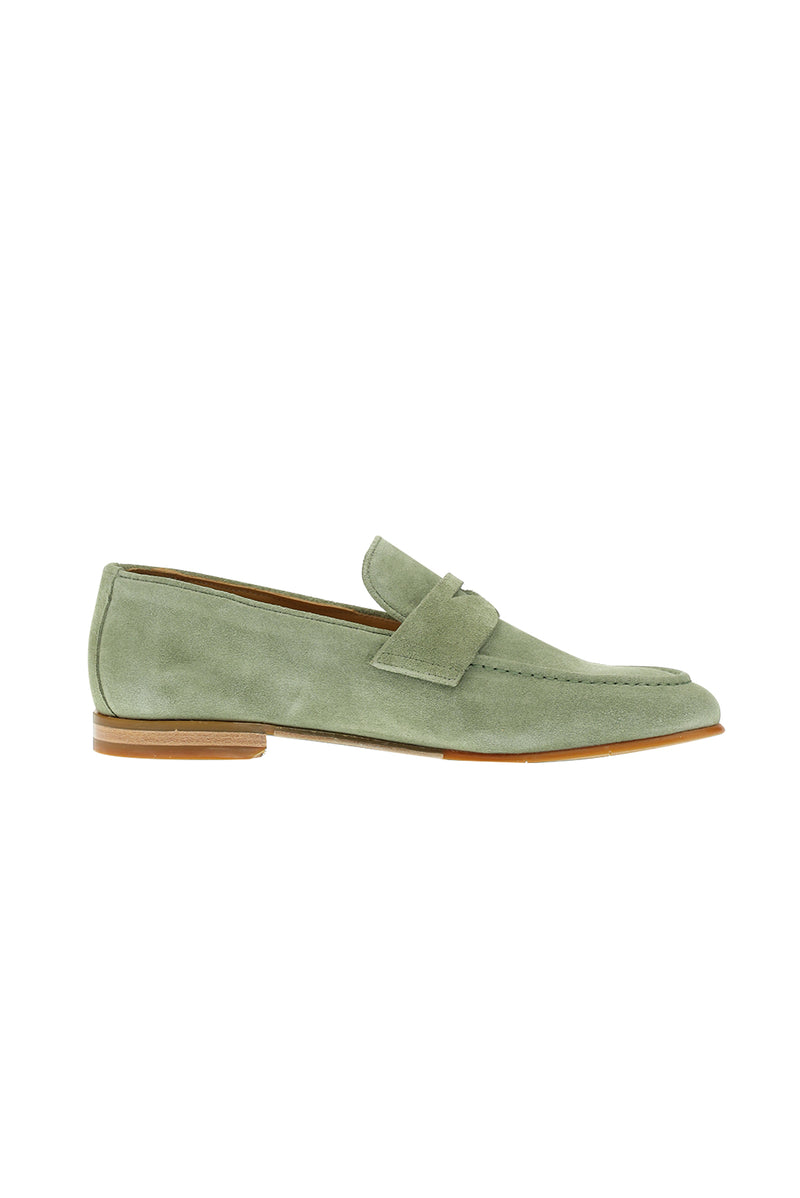 Mint Yeşili Loafer Süet Deri Ayakkabı