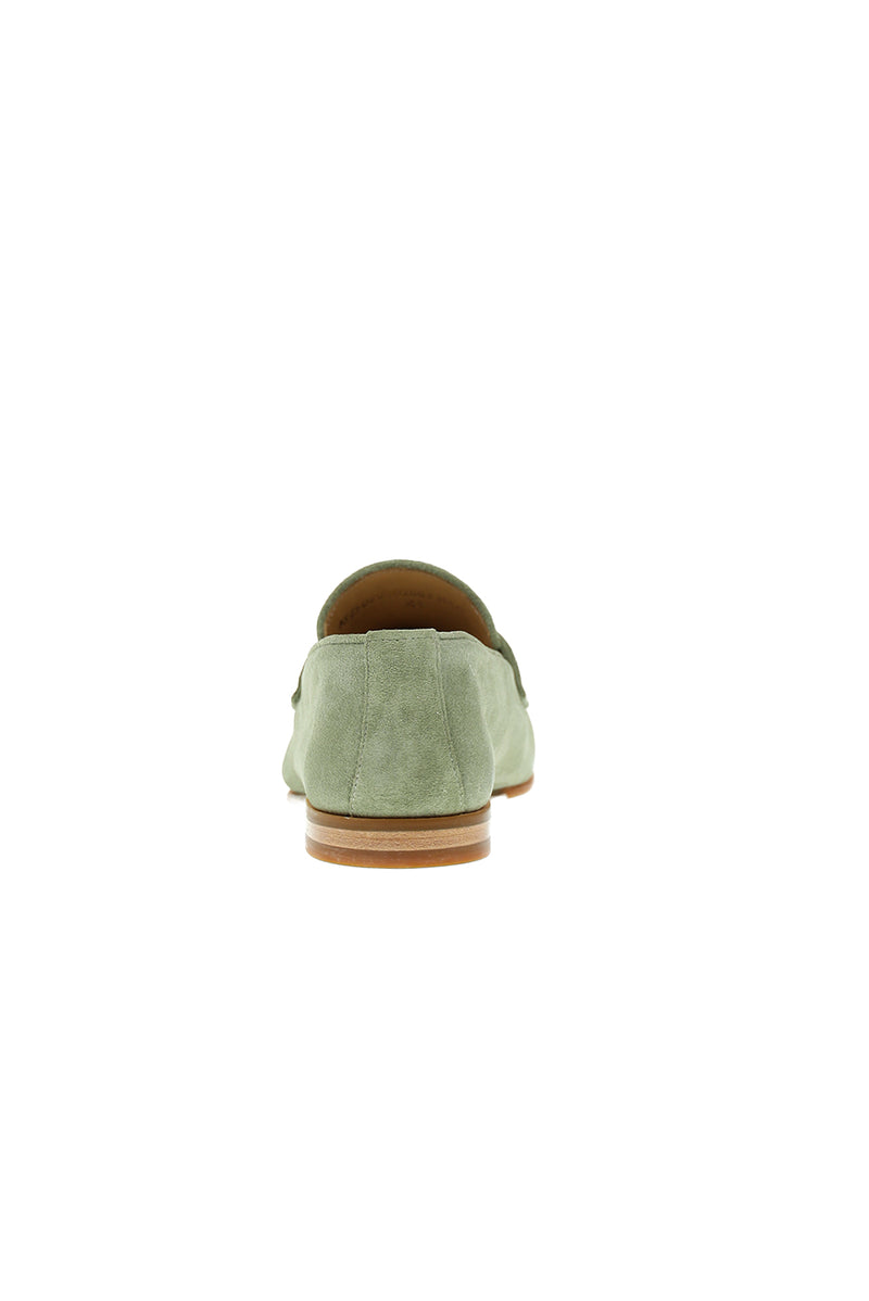 Mint Ye?ili Loafer Süet Deri Ayakkab?-Abdullah Ki??l?