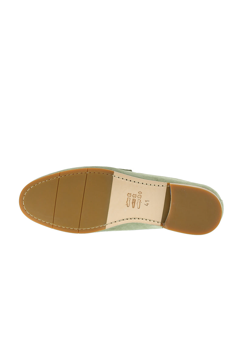 Mint Ye?ili Loafer Süet Deri Ayakkab?-Abdullah Ki??l?