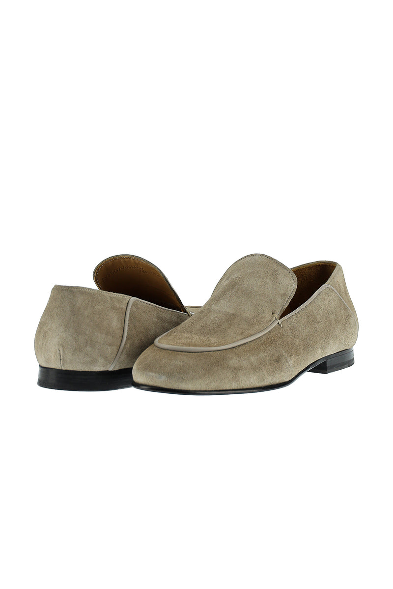 Orta Bej Süet Casual Loafer Deri Ayakkabı