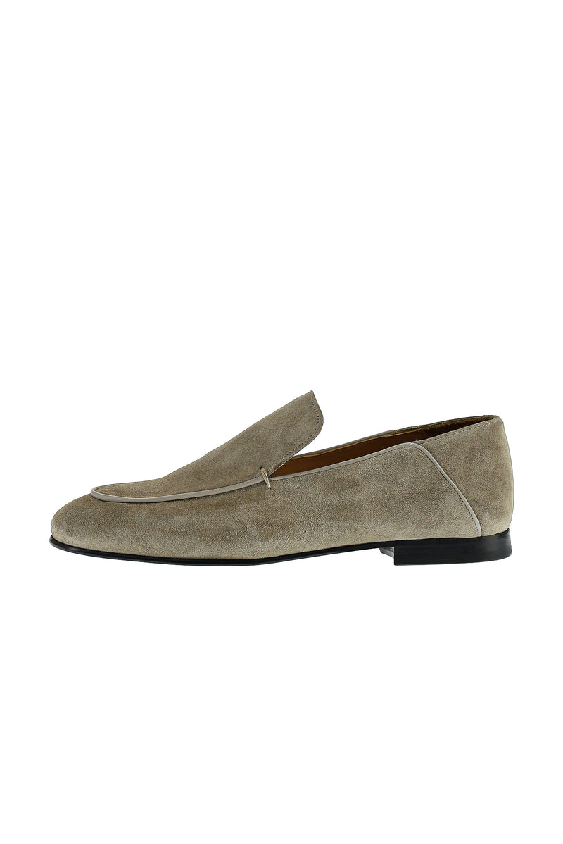 Orta Bej Süet Casual Loafer Deri Ayakkabı