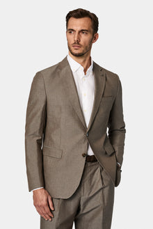 Koyu Füme 6 Drop Regular Fit Standart Kesim Pileli Beli Lastikli ?talyan Keten Kar???ml? Tak?m Elbise-Abdullah Ki??l?