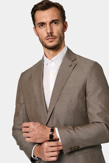 Koyu Füme 6 Drop Regular Fit Standart Kesim Pileli Beli Lastikli ?talyan Keten Kar???ml? Tak?m Elbise-Abdullah Ki??l?