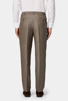 Koyu Füme 6 Drop Regular Fit Standart Kesim Pileli Beli Lastikli ?talyan Keten Kar???ml? Tak?m Elbise-Abdullah Ki??l?