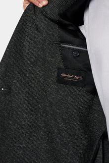 Siyah 6 Drop Regular Fit Standart Kesim Regular Sivri Yaka Ketenli Kruvaze Ceket