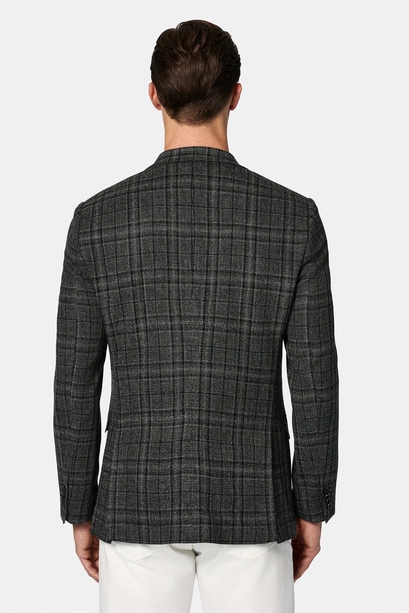 Koyu Antrasit 6 Drop Regular Fit Standart Kesim Yünlü Ekose ?talyan Ceket-Abdullah Ki??l?