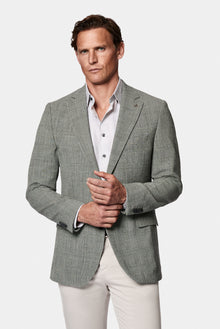 Orta Füme 6 Drop Regular Fit Standart Kesim Mono Yaka Yünlü Ekose Klasik İtalyan Ceket