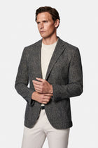 Koyu Lacivert 7 Drop Slim Fit Dar Kesim Mono Yaka Pamuk Karışımlı Desenli Spor Astarsız İtalyan Ceket