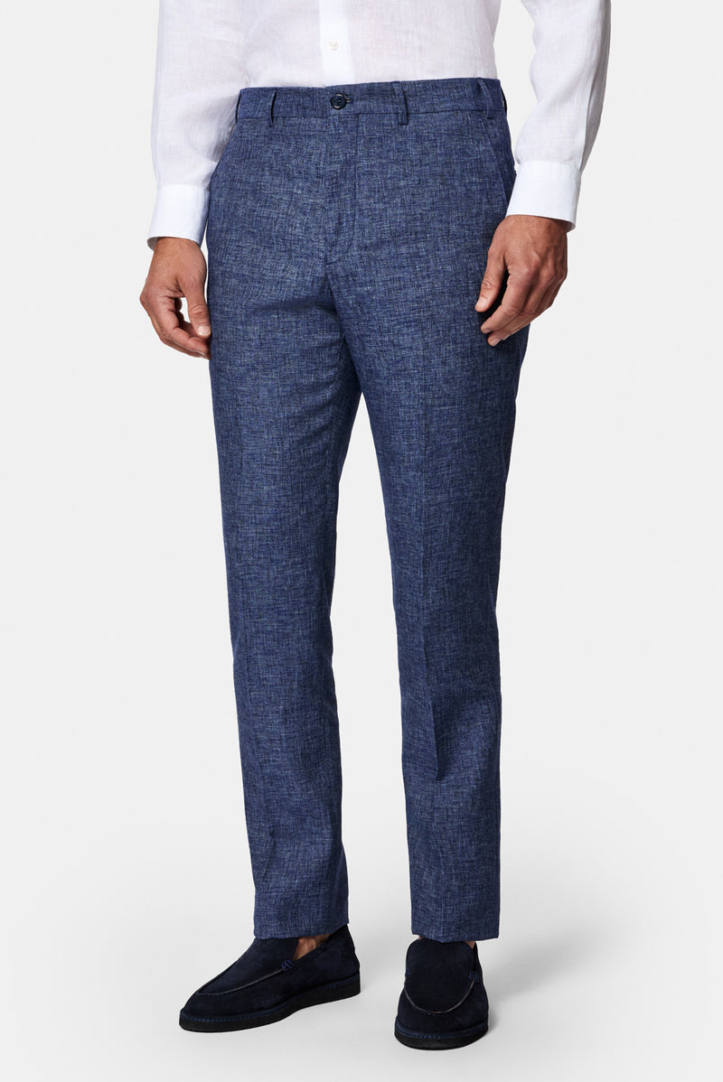 Mavi 6 Drop Regular Fit Standart Kesim Keten Karışımlı Pileli Klasik Kumaş Pantolon