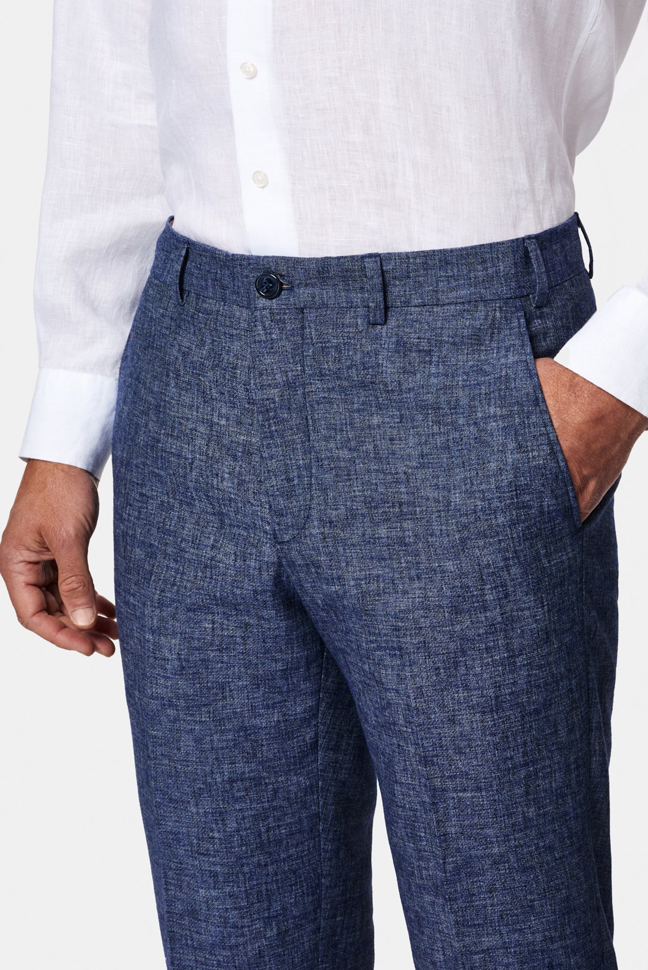 Mavi 6 Drop Regular Fit Standart Kesim Keten Karışımlı Pileli Klasik Kumaş Pantolon