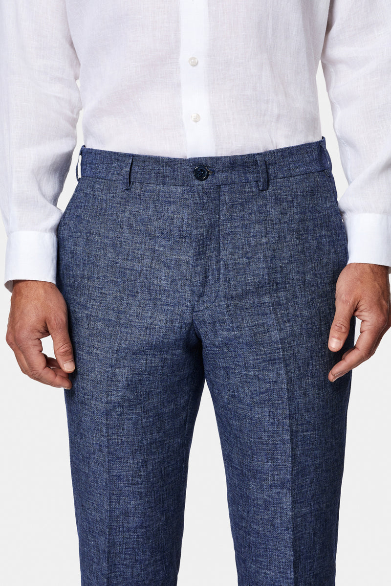 Mavi 6 Drop Regular Fit Standart Kesim Keten Karışımlı Pileli Klasik Kumaş Pantolon