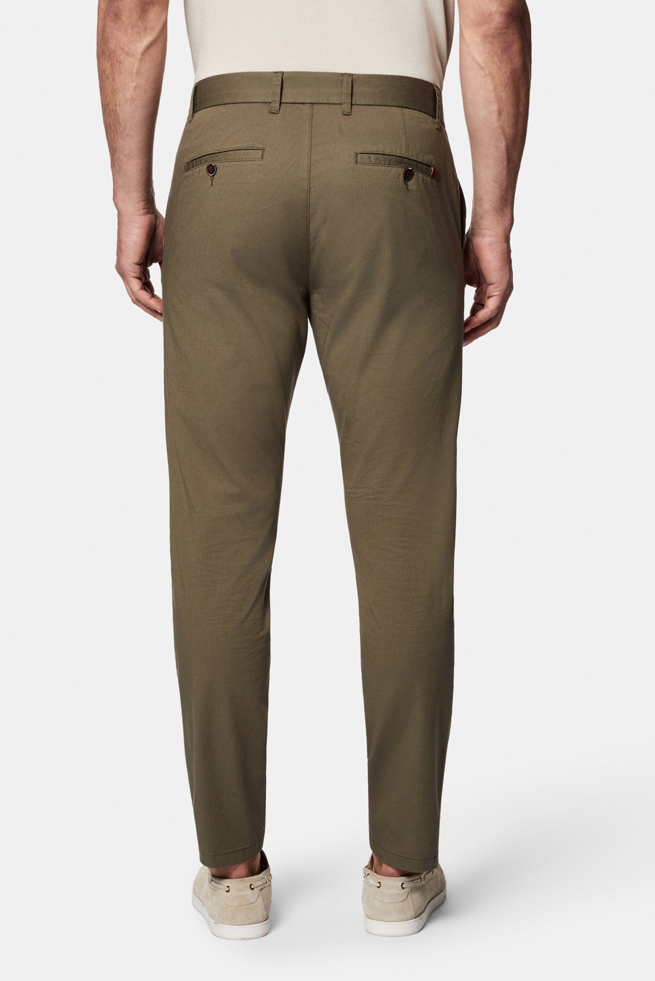 Açık Haki Tapered Slim Fit Yan Cepli Kanvas / Chino Pantolon