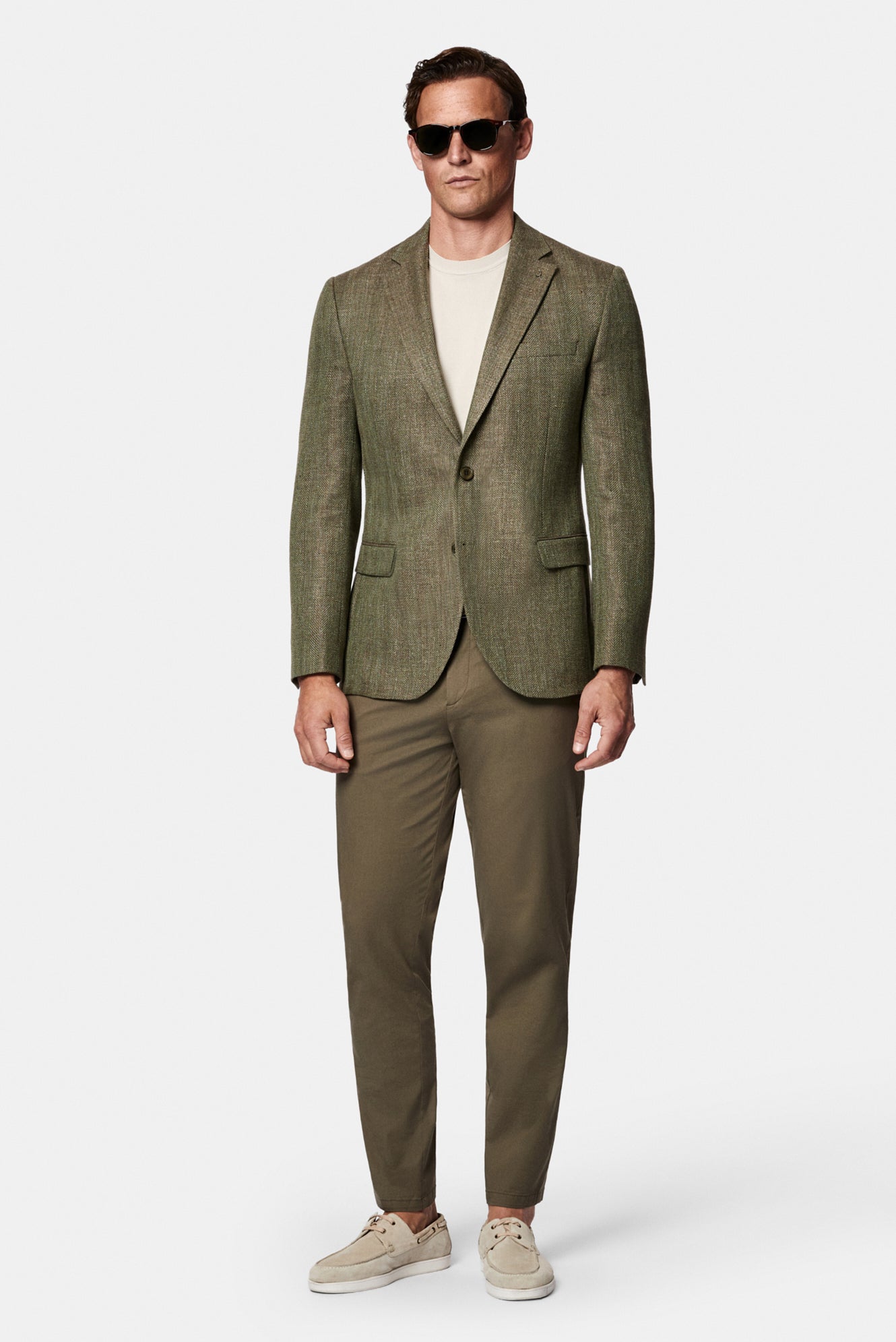 Açık Haki Tapered Slim Fit Yan Cepli Kanvas / Chino Pantolon