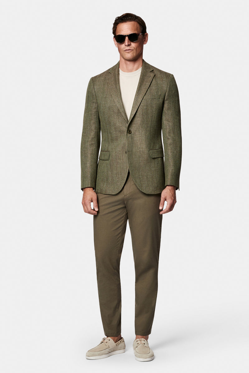 Açık Haki Tapered Slim Fit Yan Cepli Kanvas / Chino Pantolon