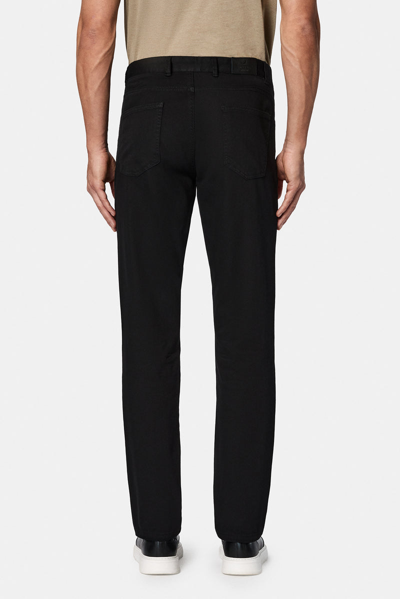 Siyah 4 Drop Relaxed Fit Rahat Kesim 5 Cep Likral? Kanvas / Chino Pantolon-Abdullah Ki??l?