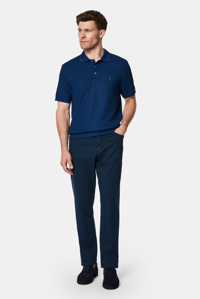 Orta Lacivert Slim Fit Dar Kesim 5 Cep Kanvas / Chino Pantolon