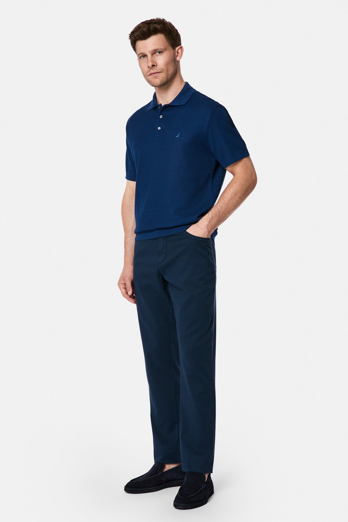 Orta Lacivert Regular Fit Standart Kesim 5 Cep Kanvas / Chino Pantolon