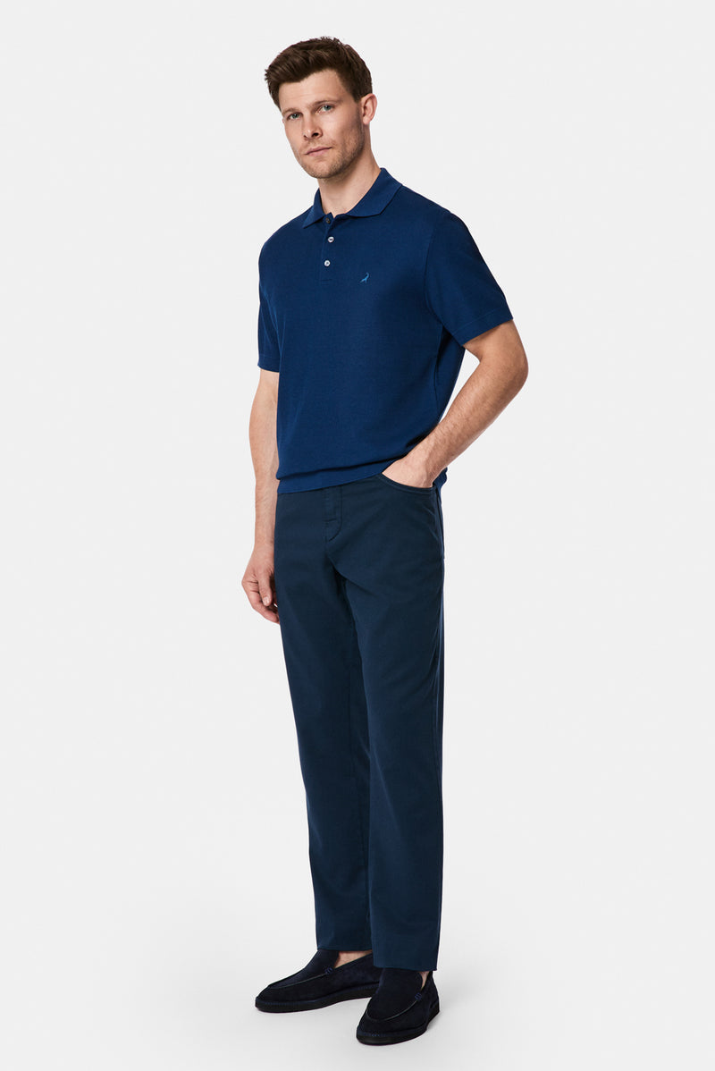 Orta Lacivert Slim Fit Dar Kesim 5 Cep Kanvas / Chino Pantolon