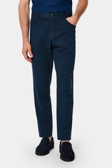 Orta Lacivert Slim Fit Dar Kesim 5 Cep Kanvas / Chino Pantolon