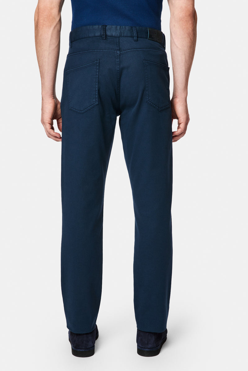 Orta Lacivert Slim Fit Dar Kesim 5 Cep Kanvas / Chino Pantolon